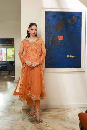 Dhanak SS25DA-2716 Orange  Chiffon Pret Vol-ll 2025